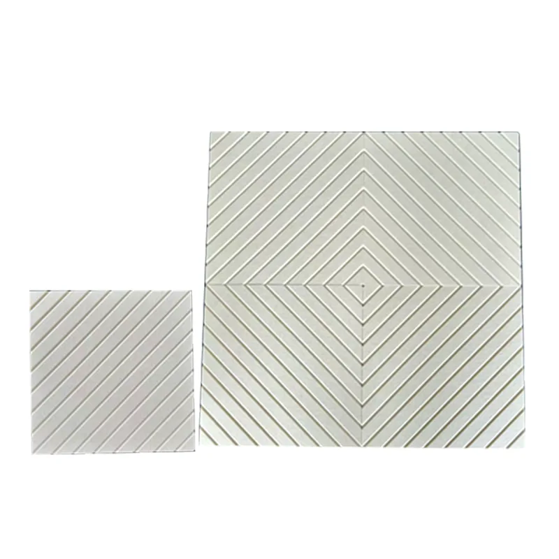 Bej V-kesimli PET Keçe Akustik Panel